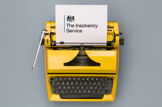 Retro typewriter with Insolvency Service crest