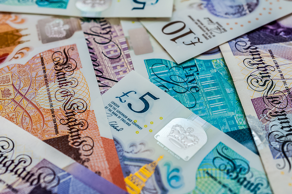 British pounds banknotes